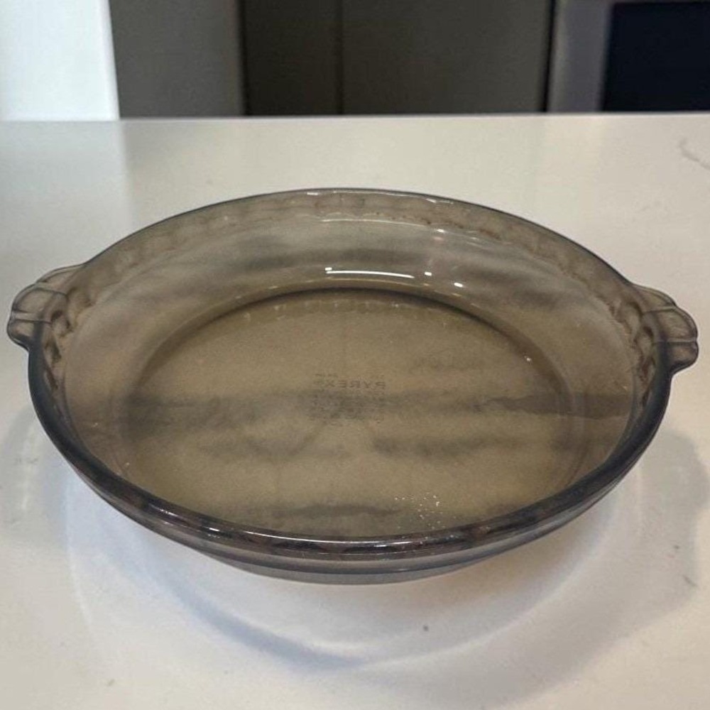 Pyrex Glass Pie Pan #229, Vintage Fluted Deep Dish‎ Plate, Oven Safe Bakeware